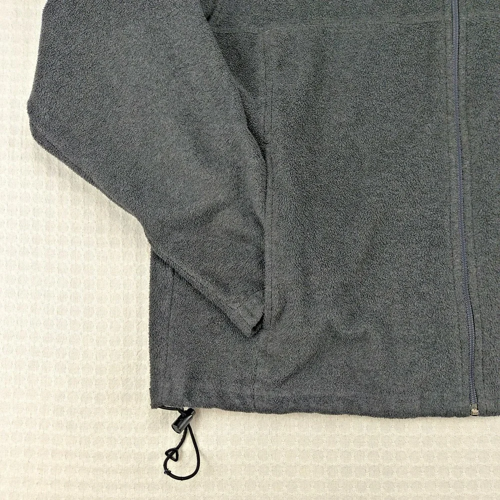 Columbia Mens Fleece Jacket Charcoal Gray Full Zip Mock Neck Large Solid Outdoor